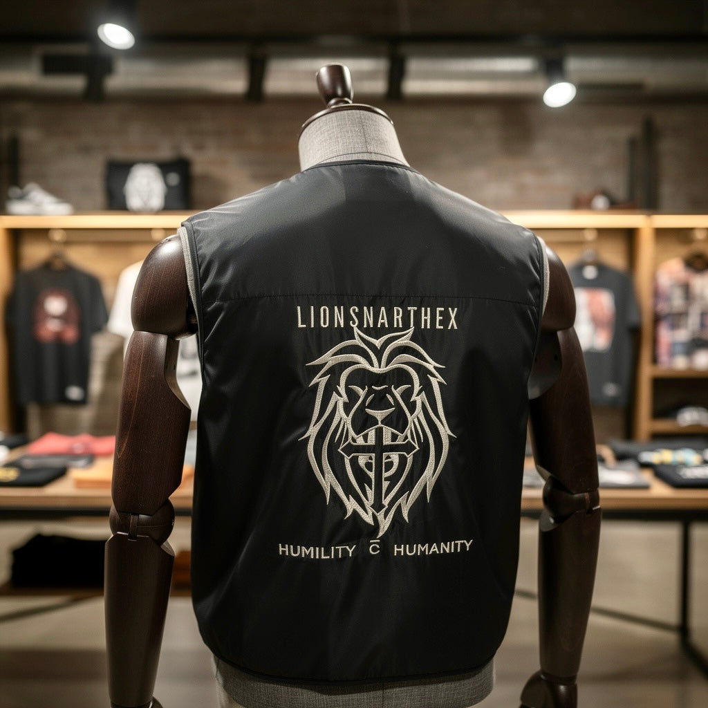 LionsNarthex Up-Purposed Four-Pocket Vest — Size M — Black — Originally Designed by American Stitch (One of One)