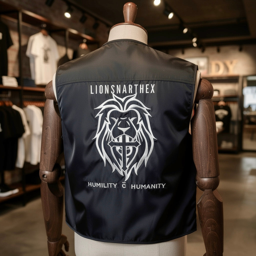 LionsNarthex Up-Purposed Four-Pocket Vest — Size M — Black — Originally Designed by American Stitch (One of One)